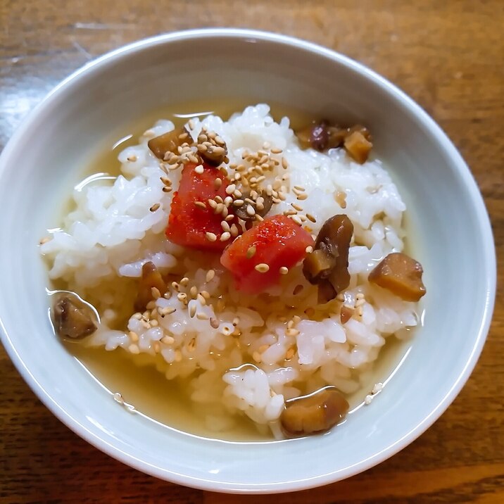 明太子と醤油豆の出汁茶漬け